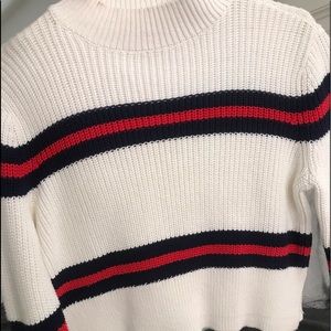 Brand New White Red and Navy Blue Sweater